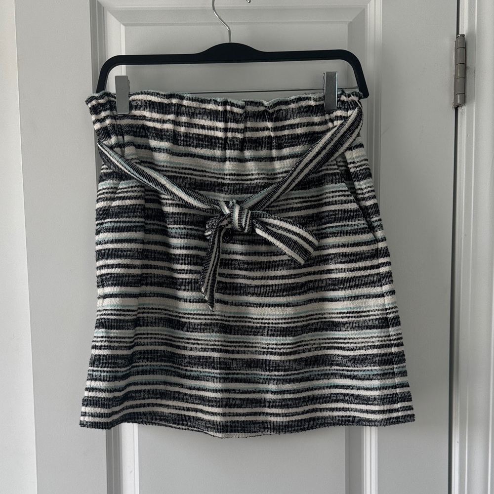 LOFT Striped Mini Skirt with Tie Detail